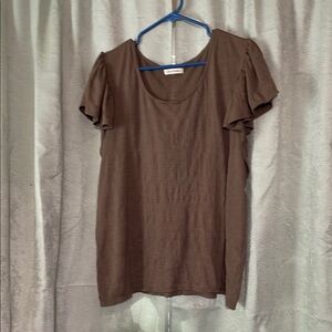Women's Brown flutter sleeve Top